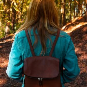 Vintage Mini Leather Backpack for Women